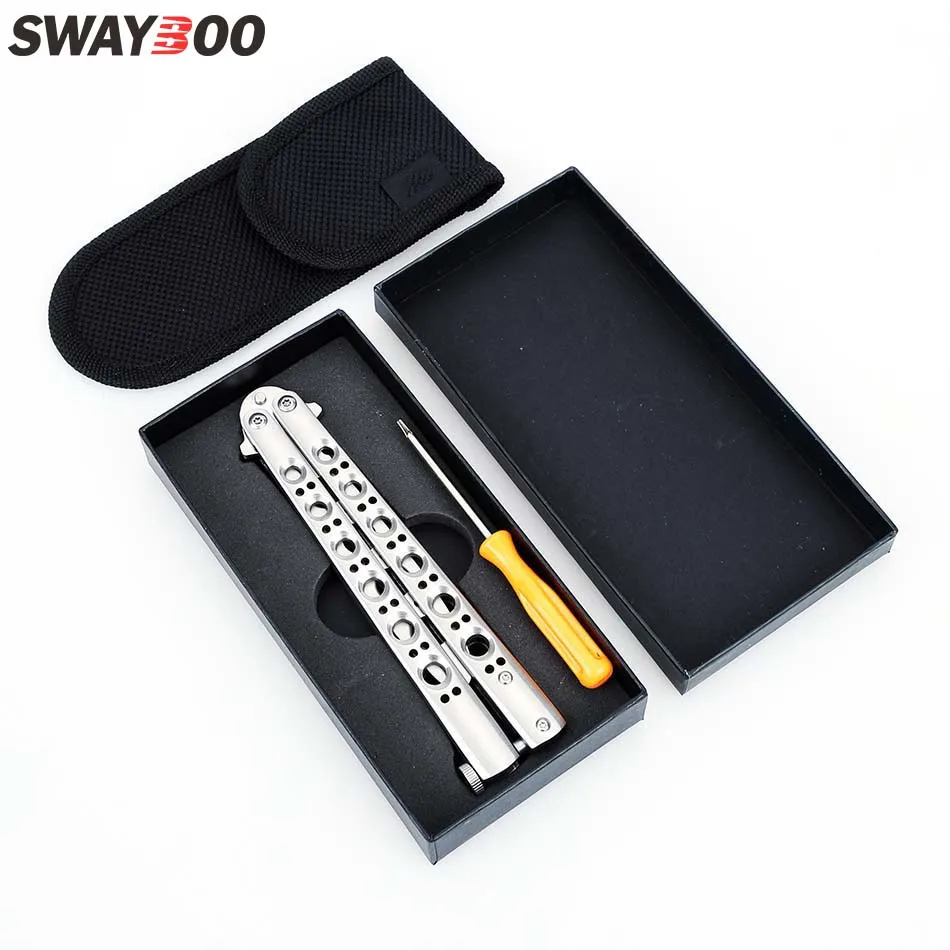 Tanie Swayboo nowy BM40 nóż składany ze stali nierdzewnej motyl praktyka motyl w nóż treningowy zatrzask nóż motyl trener