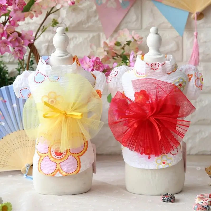 

Japanese Peony Traditional Kimono Pet Dog Dress Cat Dog Dresses Dog Clothes Clothing for Dogs Maltese Yorkie Chiwawa Spring