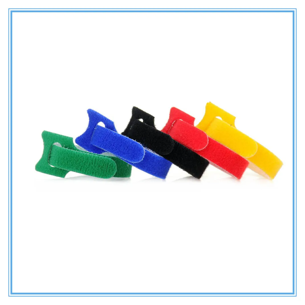 5pcs 12*200mm Hook and Loop cable ties line cable tie belt
