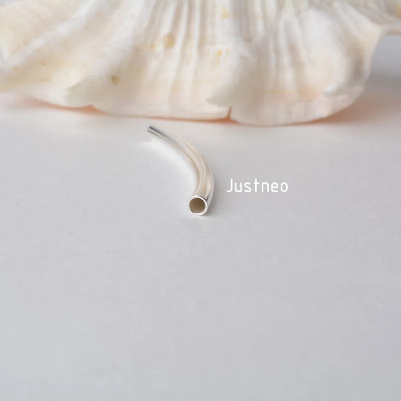 30 Pezzi Adabele Autentici Perline Tubolari Curve Lisce In Argento Sterling 925 Da 30 Mm X 2 Mm Foro Da 15 Mm Per La Creazione Di Gioielli Ss2~p114457150 - Foto 8