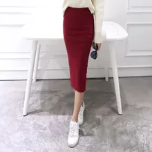 A Little Thick 2016 Autumn Sexy Chic Pencil font b Skirts b font Office Look Natural