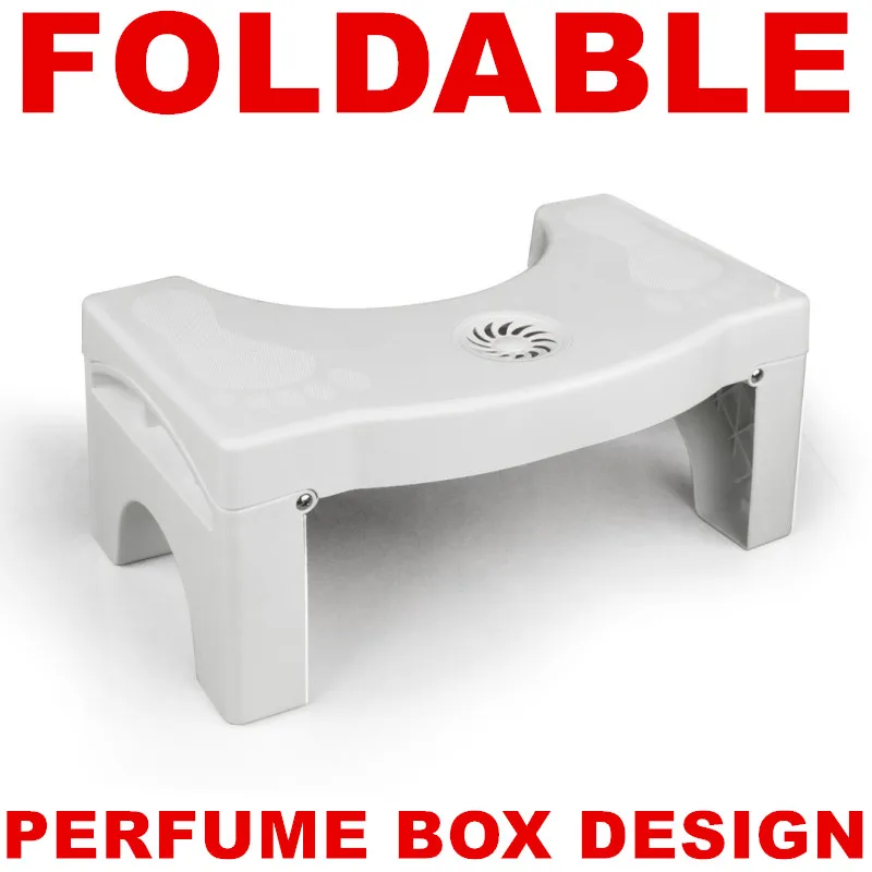 

Deluxe Perfume Box Design Foldable Squatty Potty Toilet Stool With Replament Perfume Hole Fragrance Air 40x25x17cm