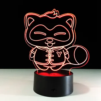 

Raccoon 3d Lamp Usb Led Night Light Motion Sensor Light Power Bank 3d Light Lighting For Under Kitchen Cabinets
