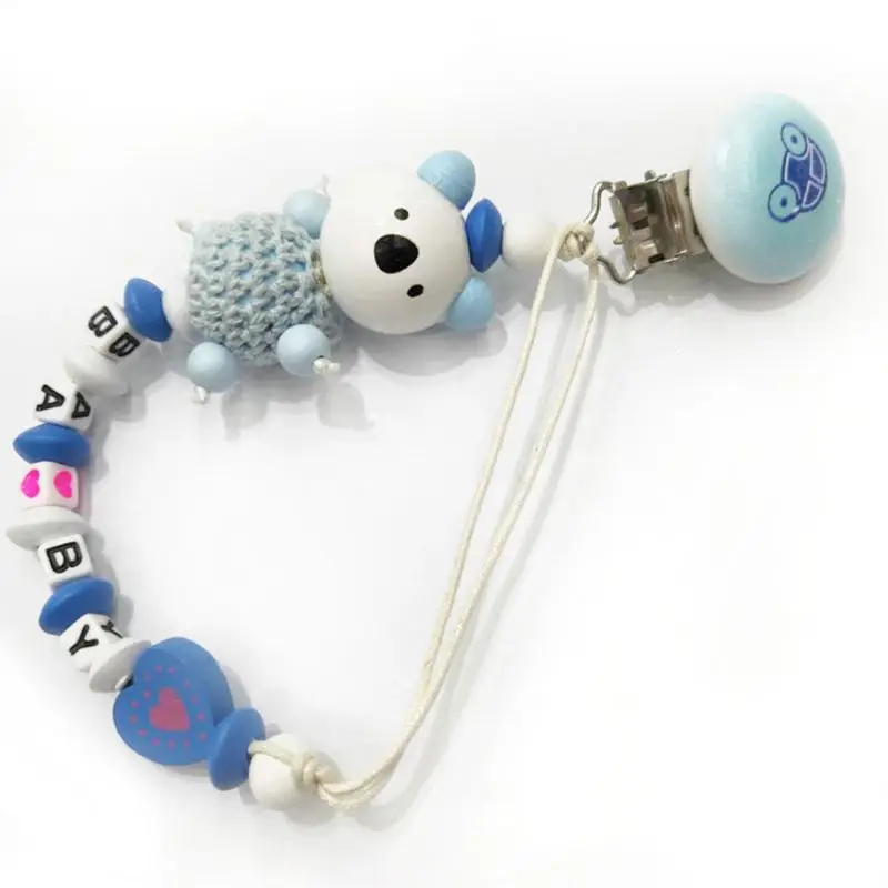 

Premium Baby Pacifier Chain Clip Cute Koala Letter Anti-fall Newborn Dummy Pacifier Clip Holder Infant Nipple Feeding Chain Clip