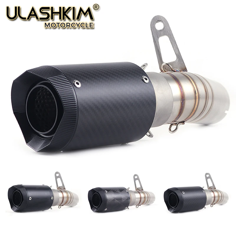 

Motorcycle AR Carbon Fiber Exhaust Muffler Escape + Middle Link Pipe Full System Slip-On For BMW S1000RR S1000 RR 2010-2016