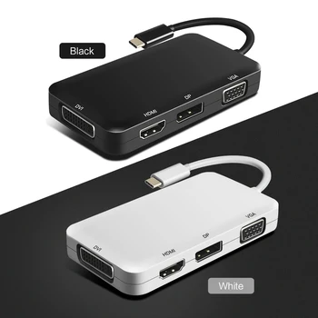

USB 3.1 type c to HDMI 4K VGA DVI DP Adapter 4 in 1 Thunderbolt 3 for macbook pro Samsung s8 s9 s10 huawei P20 P30 Projector