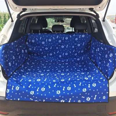 Водонепроницаемый синий лап кошка собака автомобиль внедорожник коврик для багажника оксфордская кость ноги автомобильные чехлы на сиденья для питомцев путешествия розовый коврик для багажника автомобиля для домашних животных - Цвет: Синий