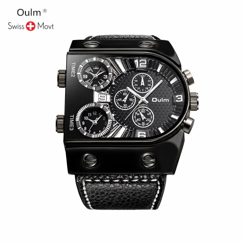 

Oulm Big Dial Watch Luxury Top Brand Quartz Wristwatches Creative Business Stainless Steel Sports Watch Men Relogio Masculino