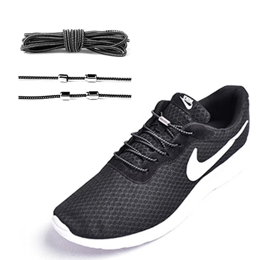 2Pcs Elastic No-Tie Locking Shoelaces Shoe Laces With Buckles For Sport Shoes