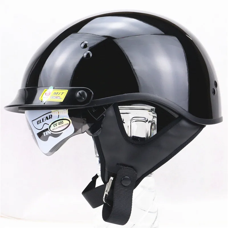 

2 Visors SOL Harley Motorcycle Helmets Moto Bike Open Face Vintage Helmet Harley style helmet with Winter Skirt cover DOT approv