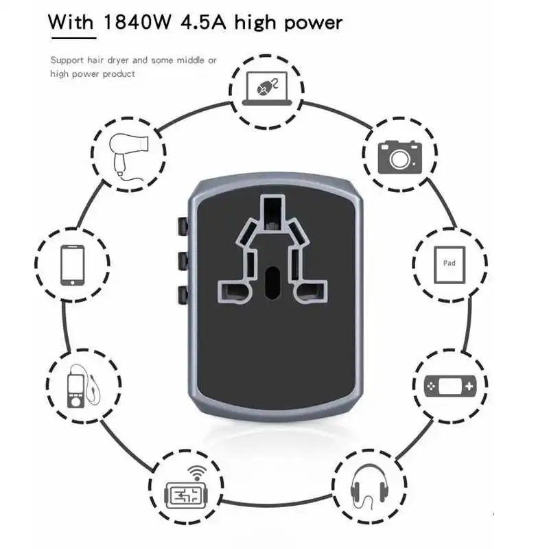 Адаптер для путешествий Универсальный адаптер питания зарядное устройство по всему миру адаптер настенные электрические вилки розетки конвертер для мобильных телефонов