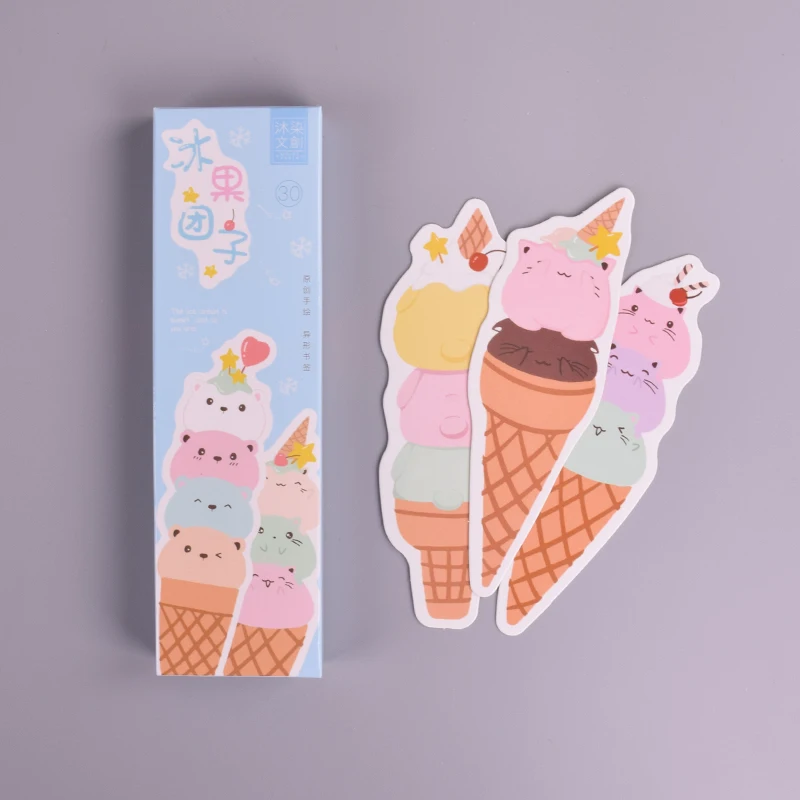 

30 Pcs/box Cartoon child Mission paper bookmark stationery bookmarks book holder message card school supplies papelaria