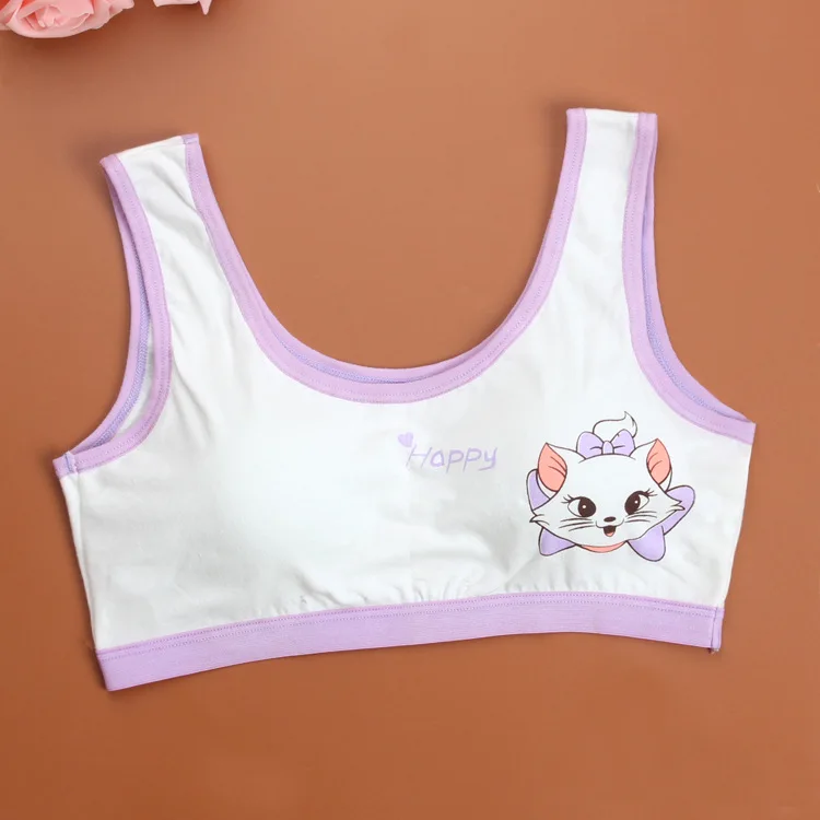 2017 Kids Bras Cutyome 1pc Girls Cottontraining Bra For Kids Wireless Young Bras Girls Teenage Puberty For Underwear Clothes