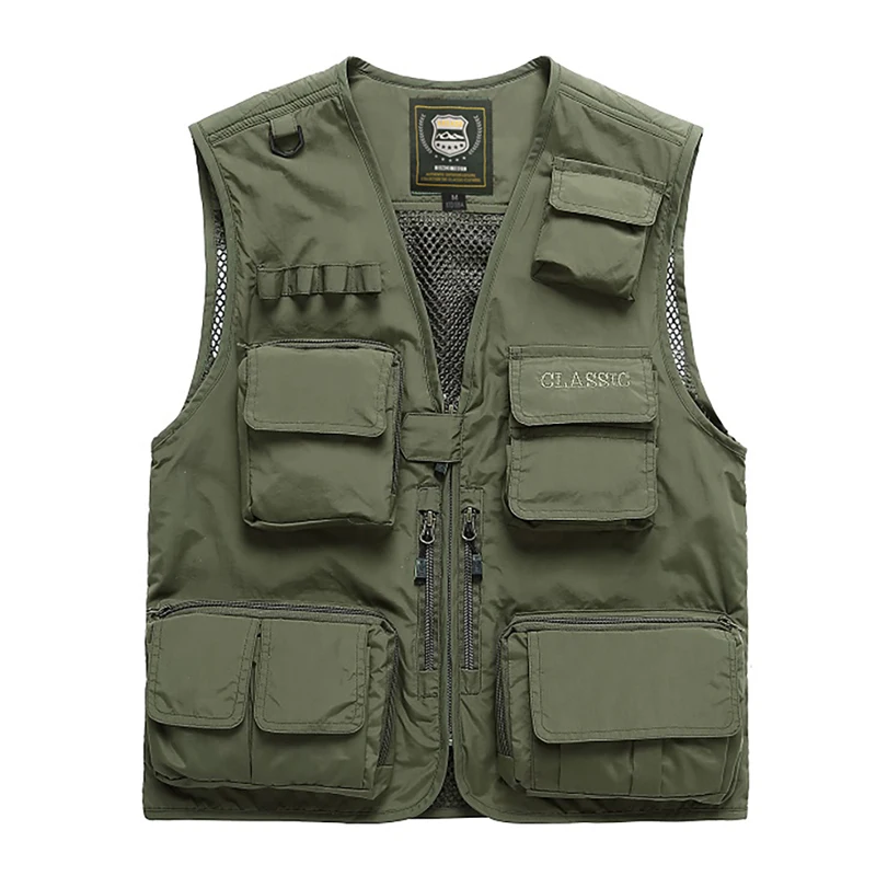 

Jebwoods Vest Men Casual Summer Sleeveless Jacket for Men Sporting Suit Fishing Vest Multi Pockets Male Waistcoats 7898/7882