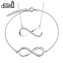 Effie queen знак бесконечности ювелирный набор Модный женский циркон Бесконечность ожерелье набор браслет набор для женщин WS86