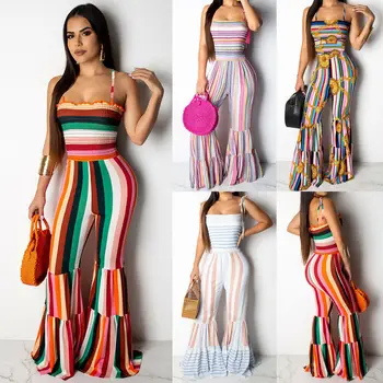 

Women Sleeveless strap Wide Legs Bodycon Jumpsuit Romper Trousers Clubwear UK
