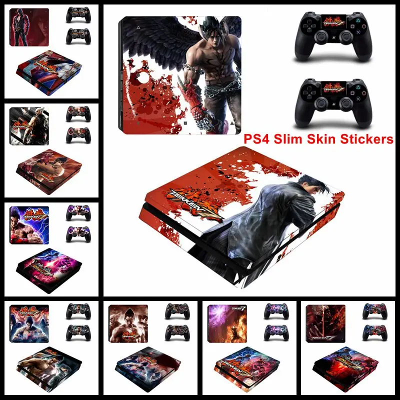 

Fighting Game Tekken 7 Style Skin Sticker Cover For Playstation 4 Slim PS4 Slim Console Stickers and Decals Of 2 Controllers