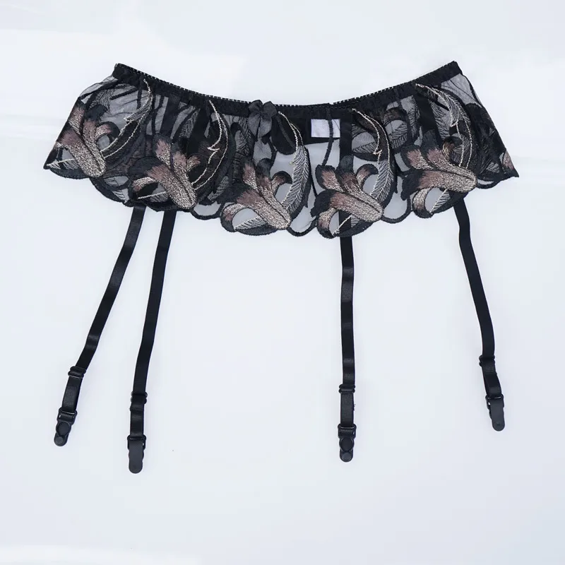 Floral Lily Garter Clips Transparent Socks Suspenders Garter Belt for