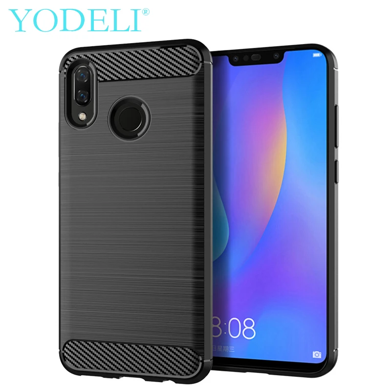 Protective Phone Case For Huawei Y9 Y7 Y6 Prime 2019 2018 Shockproof Carbon Fiber Bumper Soft Slim TPU Cover |