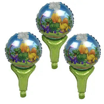 

50pcs Dinosaur Aluminum Foil Balloons Stick Jurassic World Globos Party for Dinosaur Party Animals Supplies Kids Birthday Gift