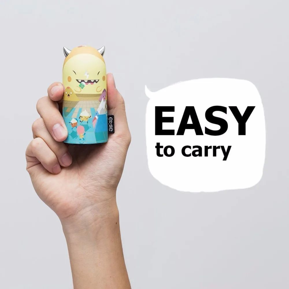 battery bank 18650 Portable Charger, 5200mAh Compact Design Cute Power Bank , 2.1A Fast Charging USB Charger with LED Ears Gift