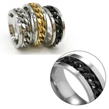 EDC палец фиджет Спиннер RingToy для СДВГ аутизм нержавеющая сталь цепь кольцо фиджет