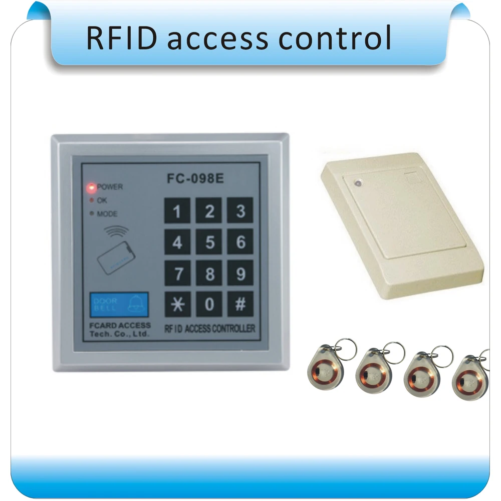 FC-198E, считыватель входов и выходов RFID, система контроля доступа к дверному замку+ 1 WG считыватель+ 10 шт., кристаллическая карта