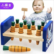 Деревянный кролик стук и тянуть редиска игра для детей Дети Обучающие головоломки играть хит хомяк игрушки подарок