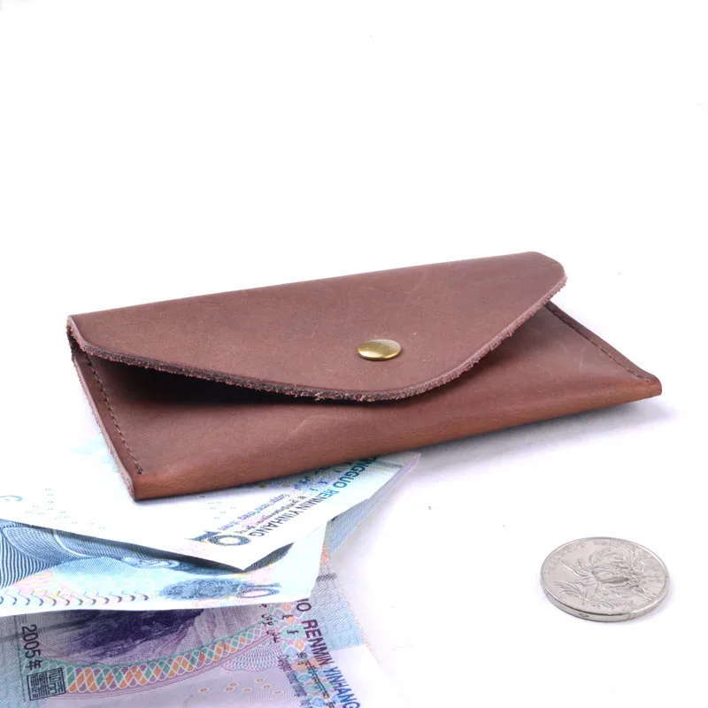Кошелек AETOO crazy horse из спилка удобный карман для банковских карт тонкий кошелек