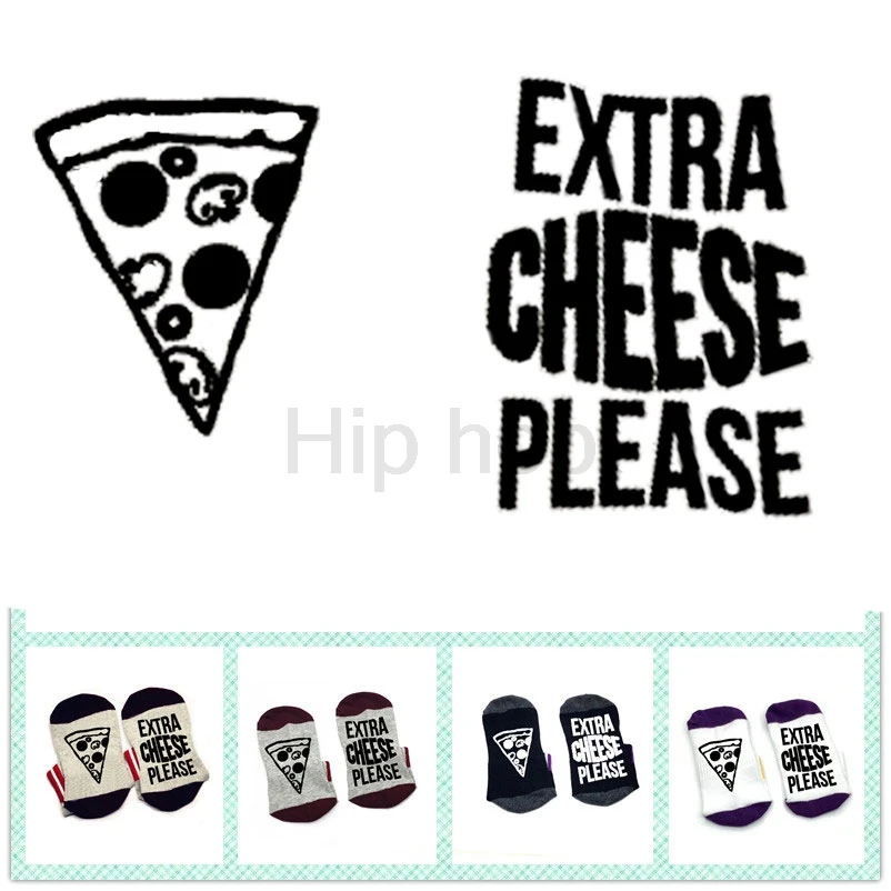 Extra cheese please pizza word on socks lover удобные хлопковые носки унисекс для мужчин и женщин |