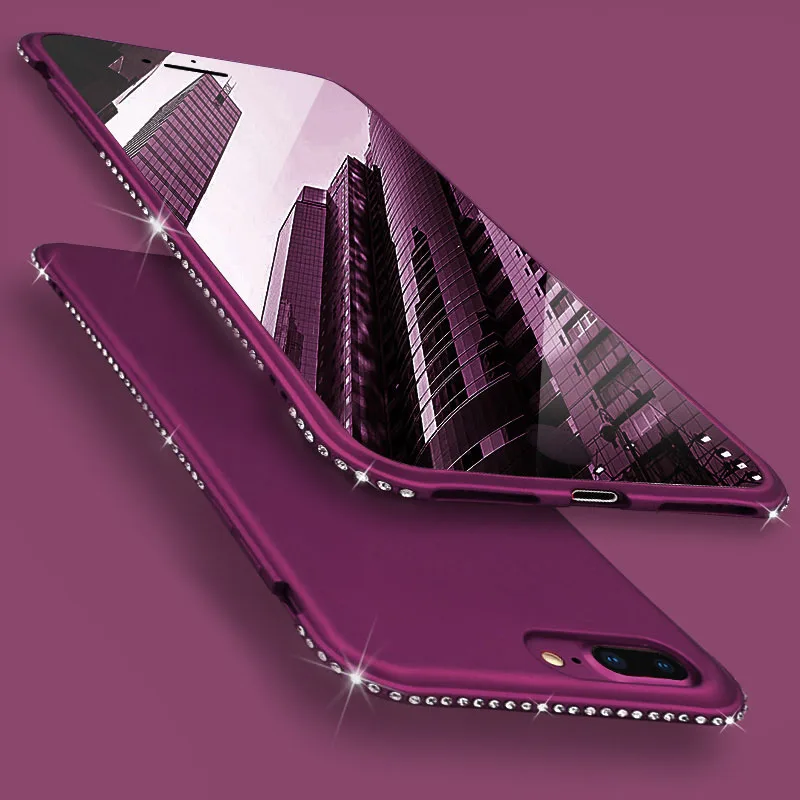 

Luxury Soft Silicone Rhinestone Case Cover for Apple iPhone 6 6s 7 8 Plus X 10 Glitter Bling Stone Fitted Case Capa Capinha