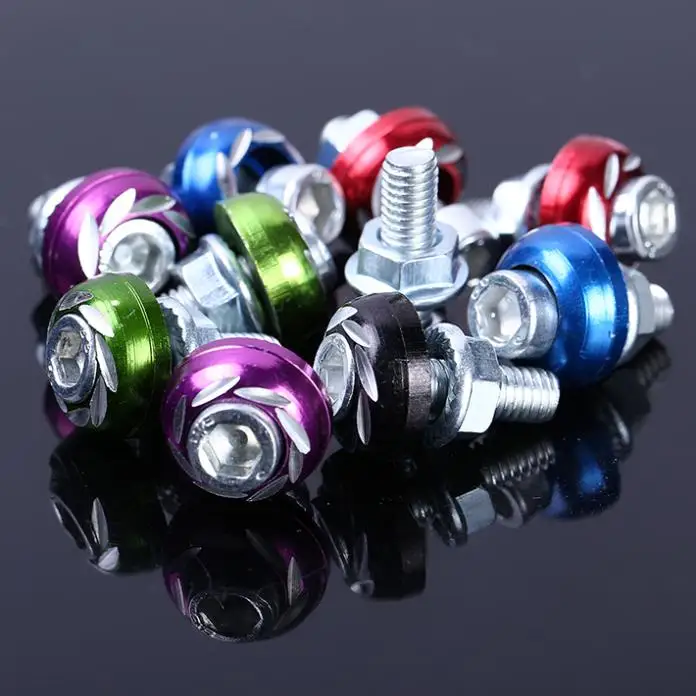 Free shipping 8pcs/lot 5 Color Car Decorative License Plate Bolts