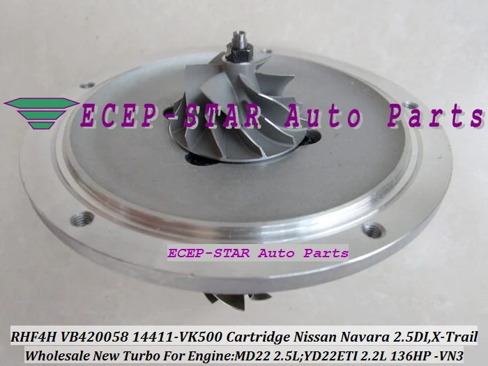 Турбокомпрессор RHF4H VN3 VB420058 14411-VK500 14411-VK50B Для NISSAN Navara 2.5L DI X-Trail MD22 YD22ETI 2.2L |