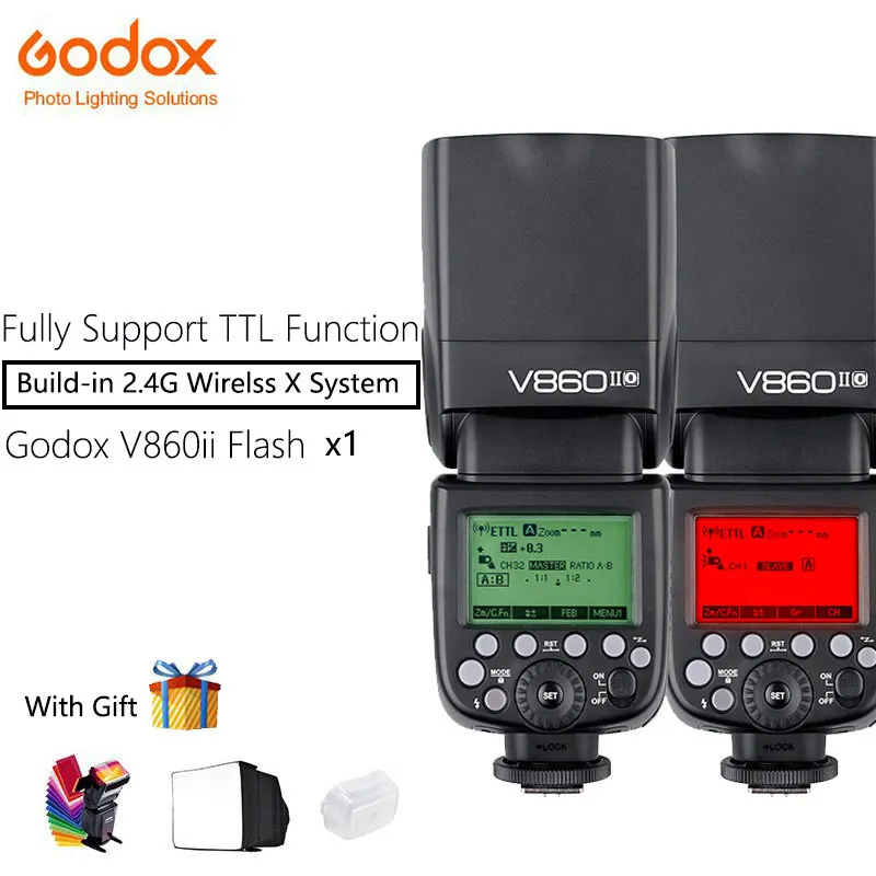 Godox V860II-O Speedlite Камера Flash с B18 литий-ионный Батарея быстро 2 4 г Беспроводной ttl для