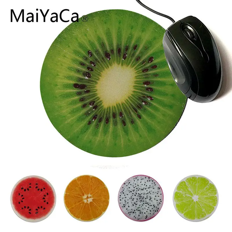 

MaiYaCa Funny Summer fruit Anti-Slip Durable Rubber Computermats Rubber anime Mouse pad Computer Game Tablet Round Mousepad