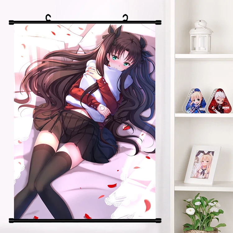 Японский аниме Fate/stay night Tohsaka Rin сексуальный косплей настенная прокрутка роспись