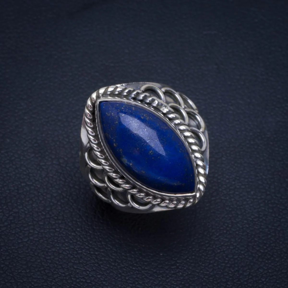

Natural Lapis Lazuli Handmade Unique 925 Sterling Silver Ring 7.25 B1009