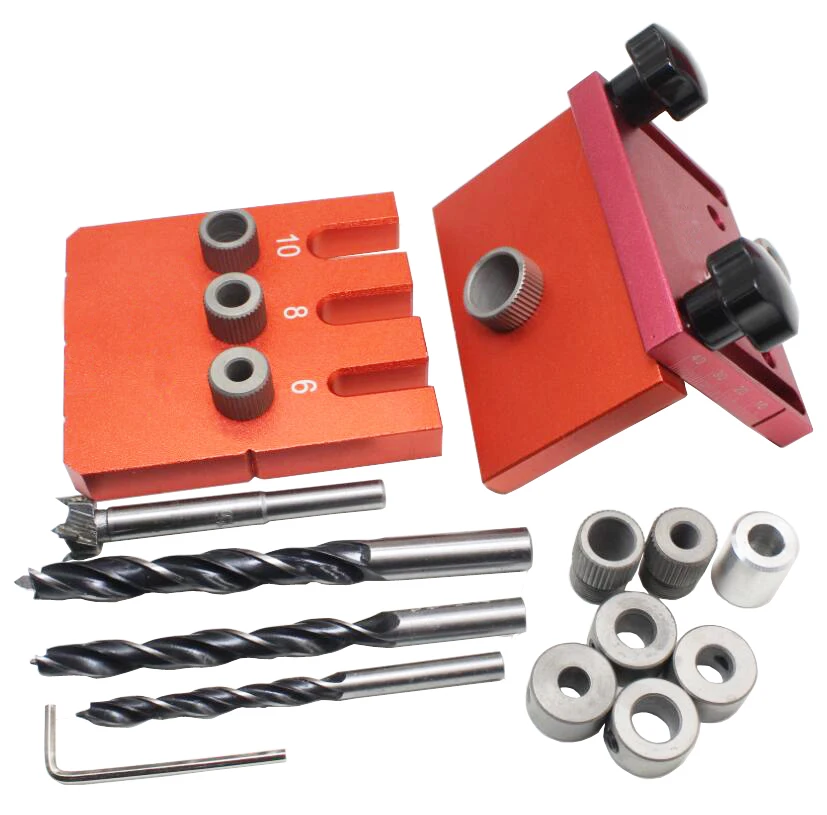 

New Aluminium Alloy Wood Precise Position and Drilling Self-Centering Dowel Jig Master Kit for 6mm, 8mm, 10mm Dowels