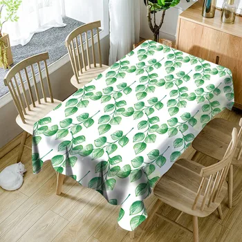 

Pastoral Tablecloths 3D Tropical Table Cover Rectangle Dinner Table Mat Big Palm leaves Leaves Table Cloth for Home Decoration