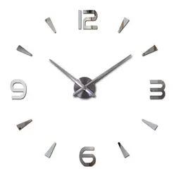 2018 3D настенные часы современный Дизайн Декор зеркала настенные часы Стикеры Гостиная Цифровые кварцевые настенные часы для Бесплатная