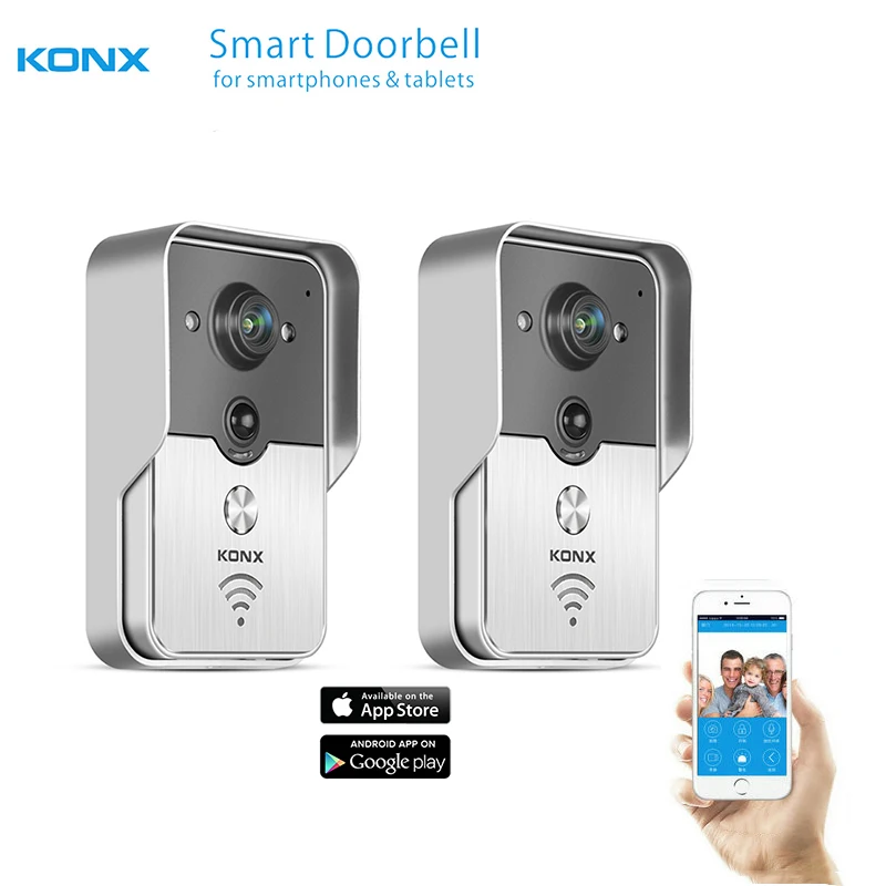 bilder für 2017 konx wifi wireless video-türsprechanlage intercom türklingel türspion kamera PIR IR Nachtsicht Alarm Android IOS Smart Home 2 STÜCKE bilder für 2017 konx wifi wireless video-türsprechanlage intercom türklingel türspion kamera PIR IR Nachtsicht Alarm Android IOS Smart Home 2 STÜCKE