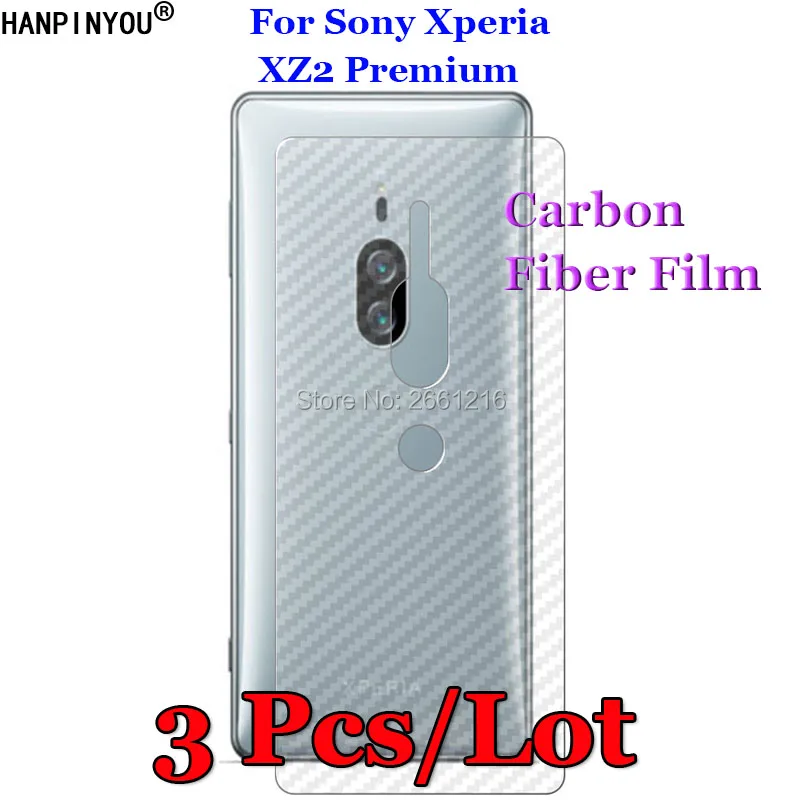3 Pcs/Lot For Sony Xperia XZ2 Premium 5.8&quot 3D Non-slip Clear Carbon Fiber Back Film Screen Protector Protective Sticker | Мобильные