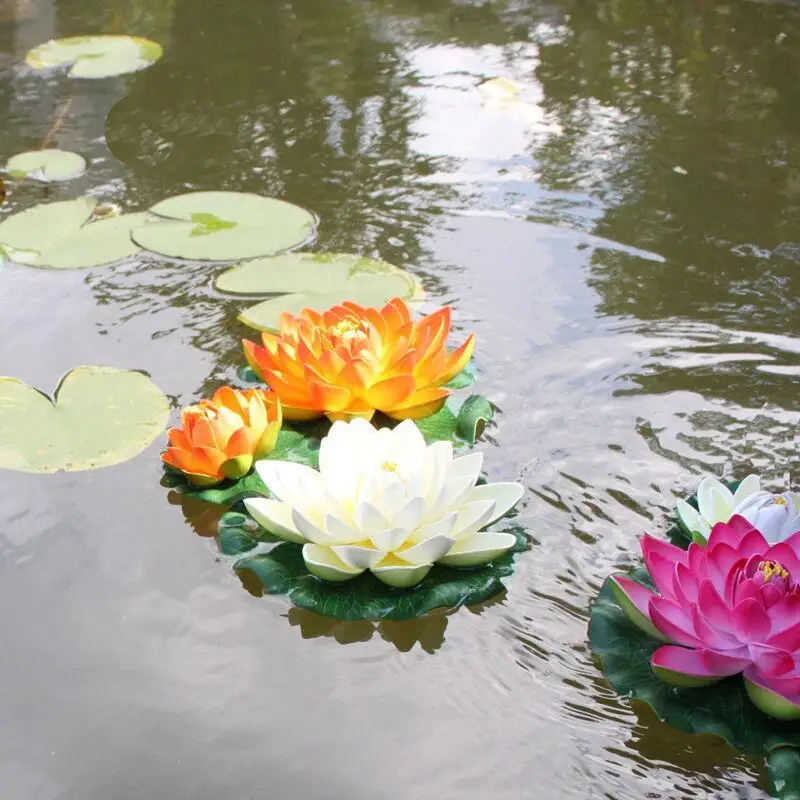 1pcs 10cm 12 Colors New Foam Lotus Floating Water Plant Aquarium Fish