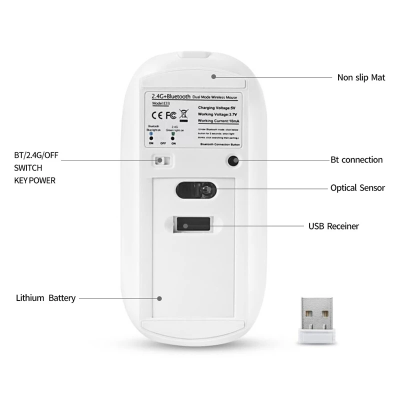 Горячая Металлическая Bluetooth и 2,4G беспроводная мышь из сплава ультра-тонкая подзарядка портативные эргономичные мыши для Mac Pc ноутбука