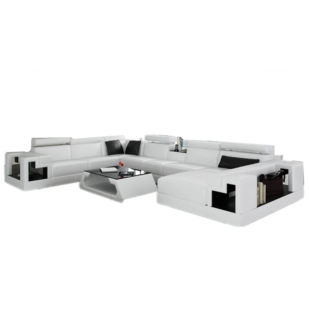 Canape Haut De Gamme En Cuir Blanc In Canapes Salle De Sejour From