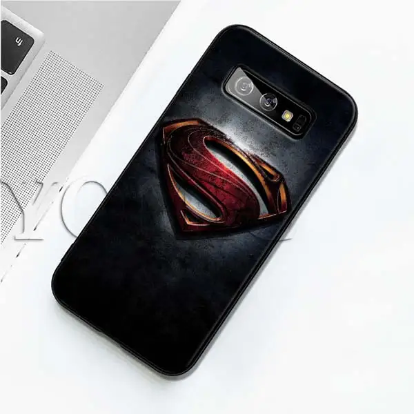 Марвел Супермена Логотип Черный силиконовый чехол для samsung Galaxy S10 S10e S8 S9 плюс S7 A40 A50 A70 Note 8 9 Мягкий чехол Чехол - Цвет: 001