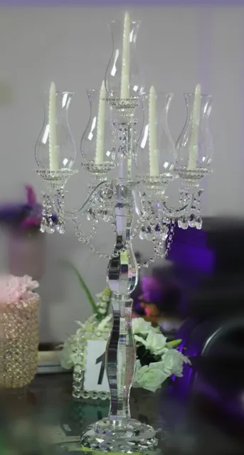 Aliexpress Wedding Decoration Table Centerpieces Whole Wedding Decoration Table Centerpieces Whole 5 Arms Crystal Candelabra 47 24inch Tall
