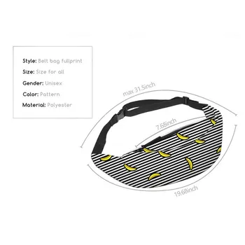 

Printed Waist bags Pack Striped with Banana Pattern Adjustable Band for Outdoors Fanny Packs Belt Bag Mini Portable