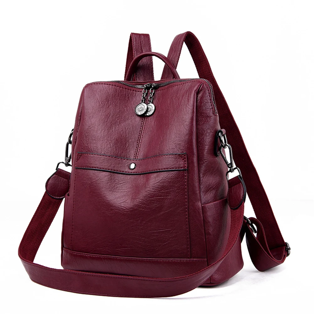 3-в-1 женский кожаный рюкзак женская сумка на плечо, рюкзак для путешествий, женский рюкзак большой Ёмкость школьная сумка Mochila Sac A Dos