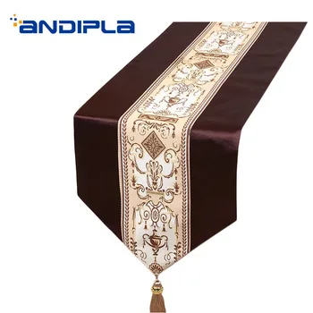 

American Style Table Runner Bed Flag Chinese Kung Fu Tea Set Teaware Accessories Home Dinner Table Decoration Mats Art Long Pads